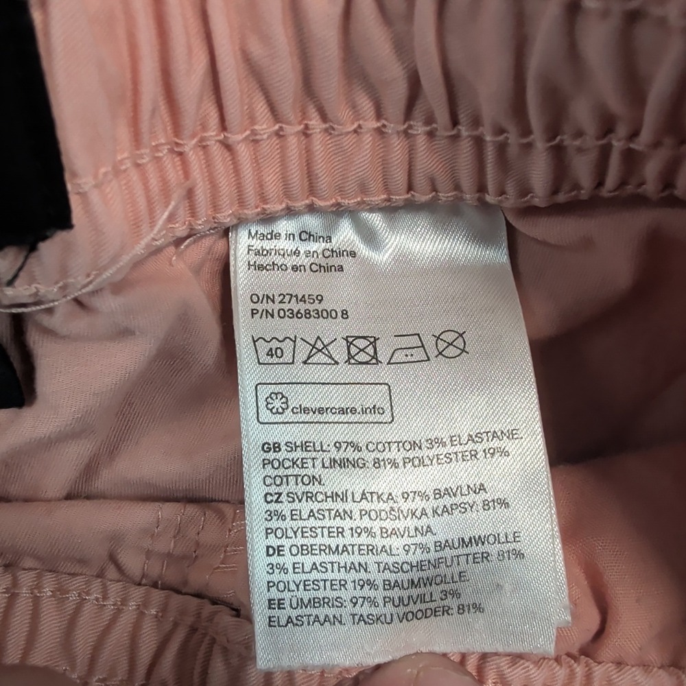 H&M Y2K Relaxed Fit Shorts 32R Peach Pink Cotton Blend‎ Casual Summer Preppy - Picture 3 of 8